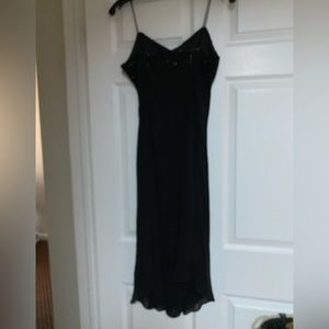 Black beaded slip dress